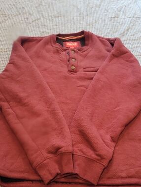 Coleman Burgundy Crewneck Henley Sweatshirt